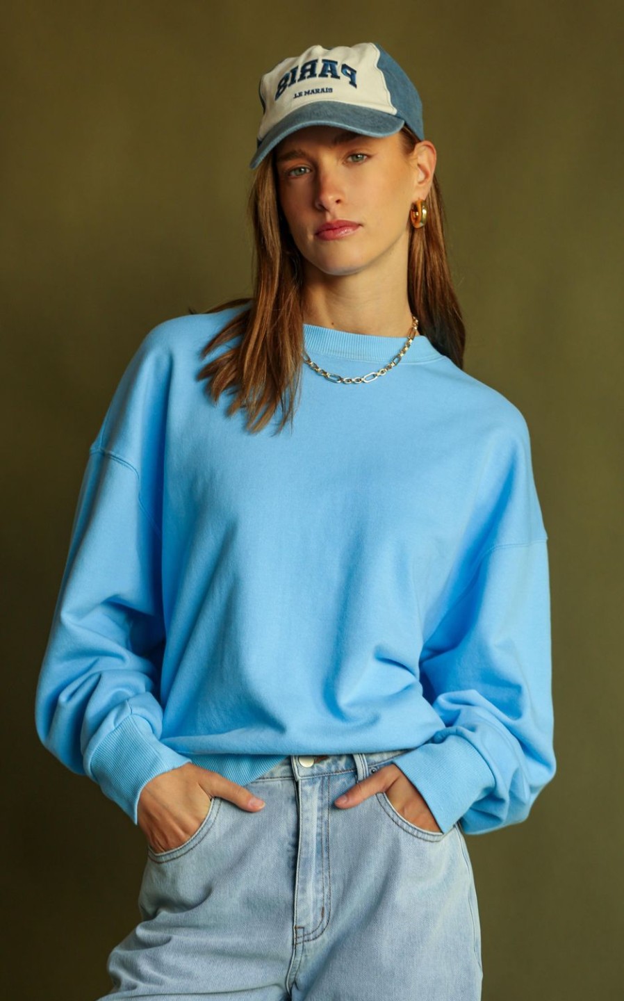 Tops Araminta James | Andiamo Sweatshirt Periwinkle