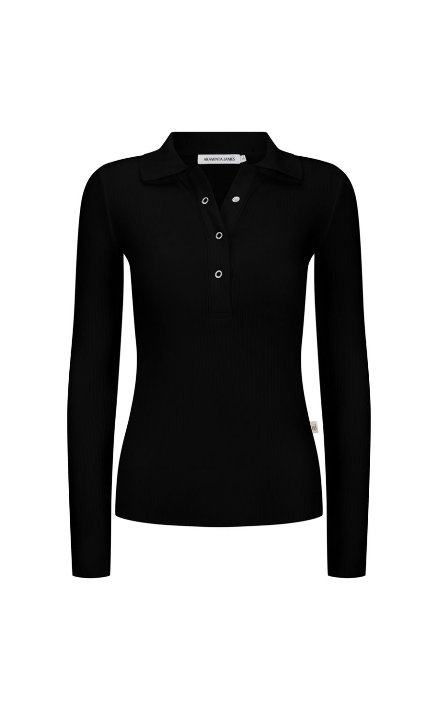 Tops Araminta James | Polo Henley Top Noir