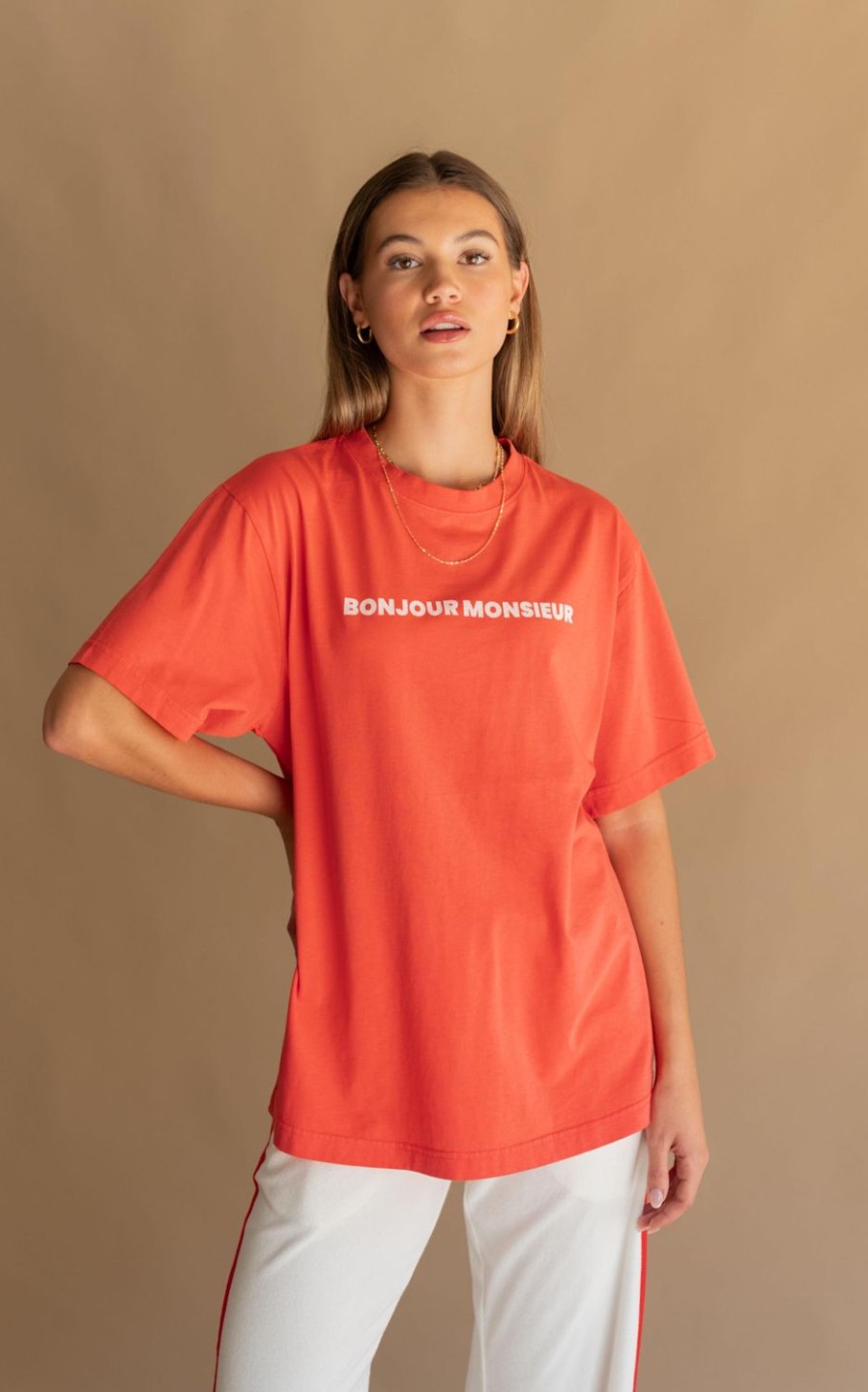 Tops Araminta James | Bonjour Monsieur Tee Coral