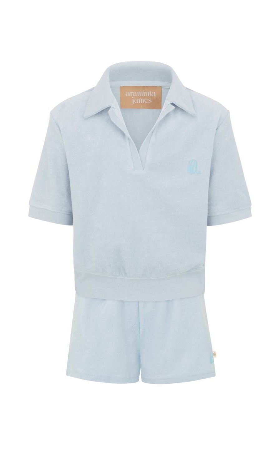 Sets Araminta James | Terry Polo Shirt Set Powder Blue