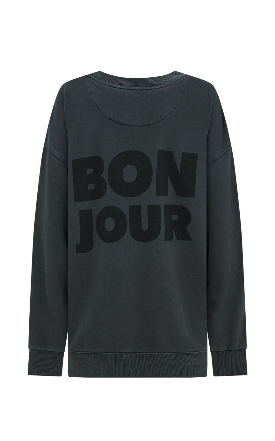 Tops Araminta James | Bonjour Sweatshirt Washed Black