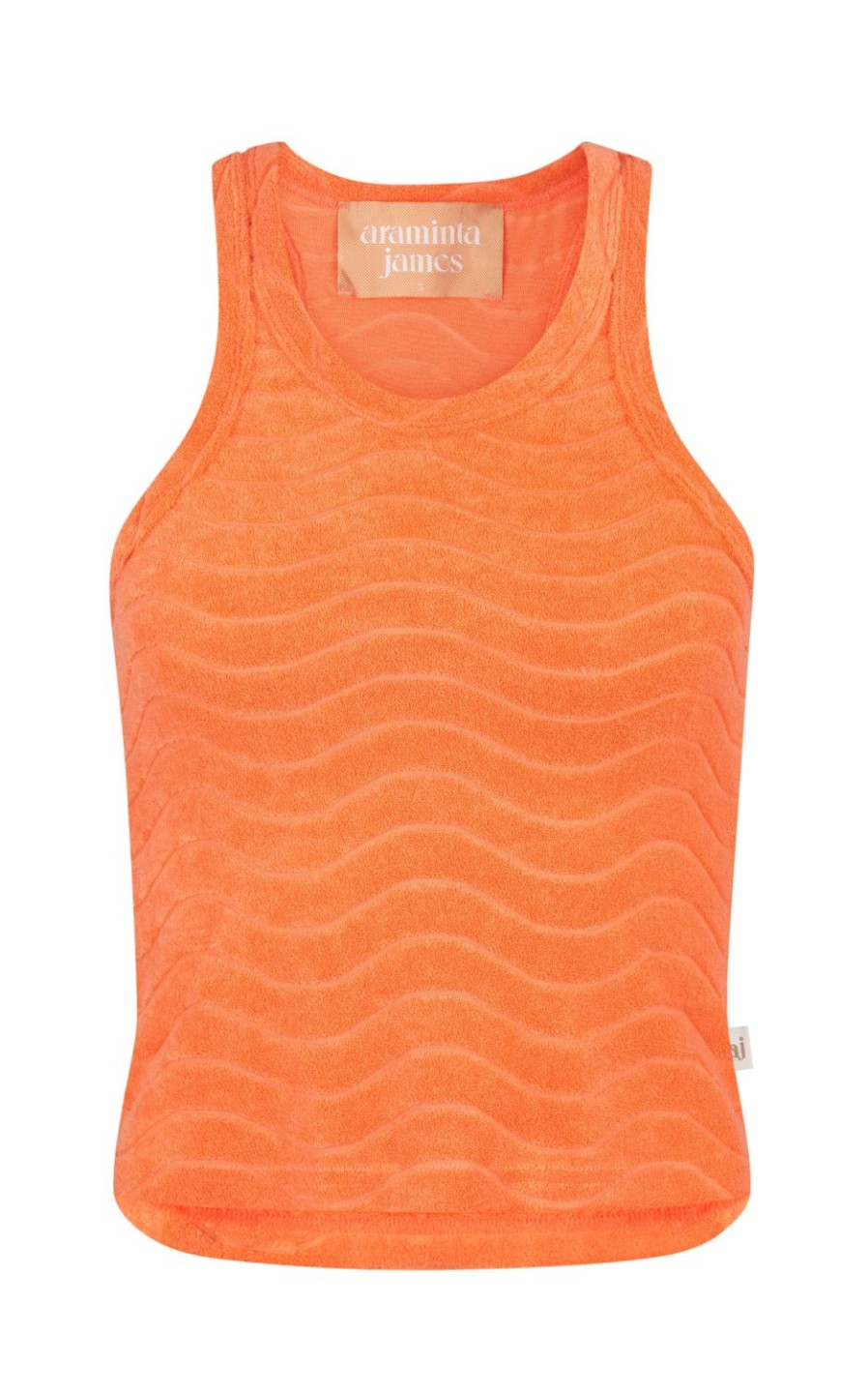 Tops Araminta James | Wave Terry Tank Papaya