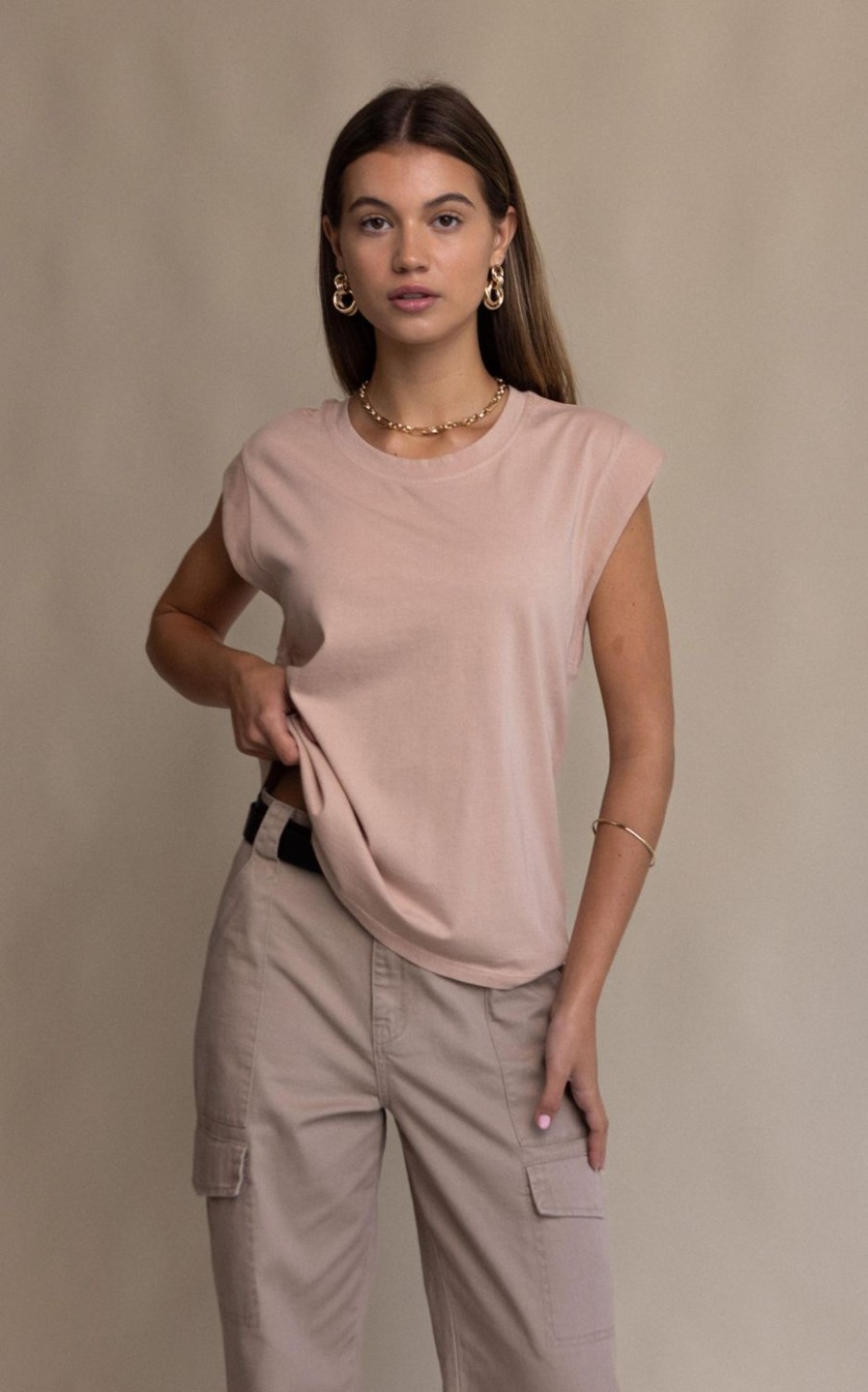 Tops Araminta James | Classic Sleeveless Top Bark