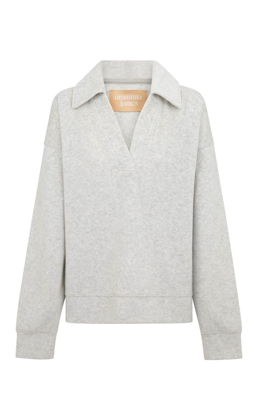 Tops Araminta James | Velour V Sweatshirt Cloud