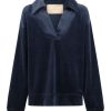 Tops Araminta James | Velour V Sweatshirt Midnight