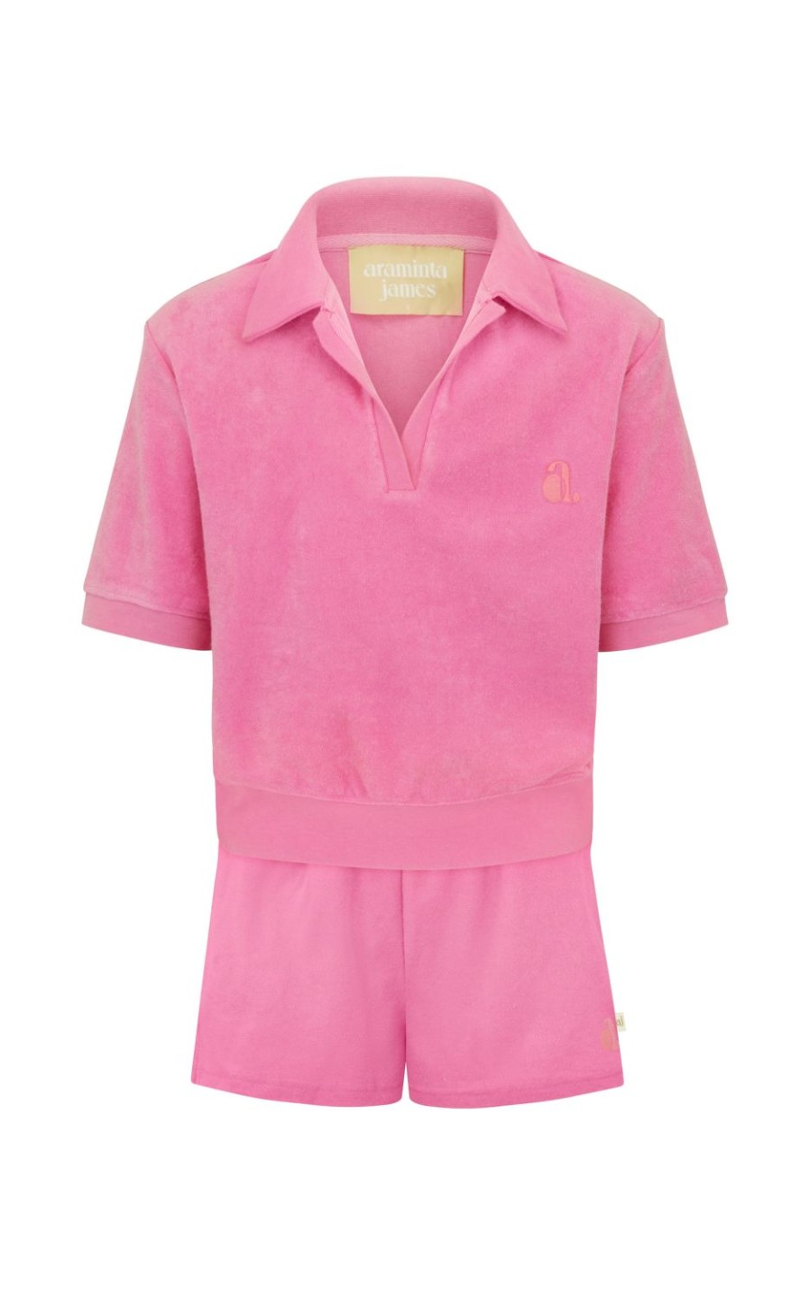 Sets Araminta James | Terry Polo Shirt Set Candy Pink