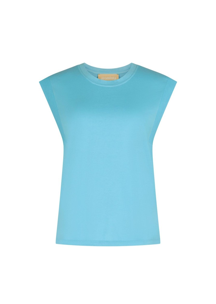 Tops Araminta James | Classic Sleeveless Top Dusty Blue