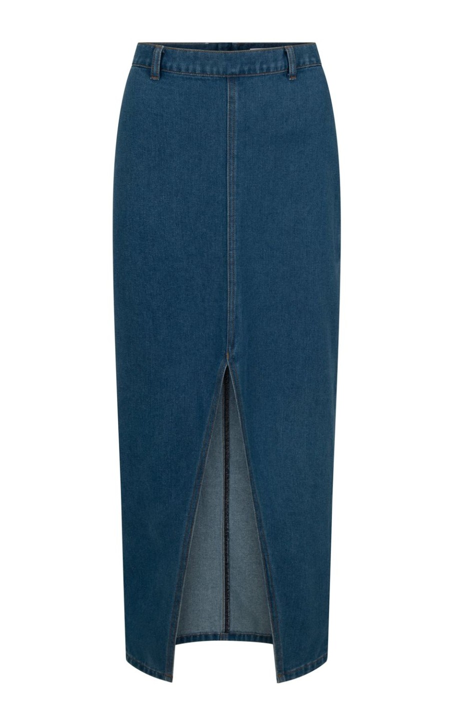 Bottoms Araminta James | Utility Split Denim Skirt Dark Blue