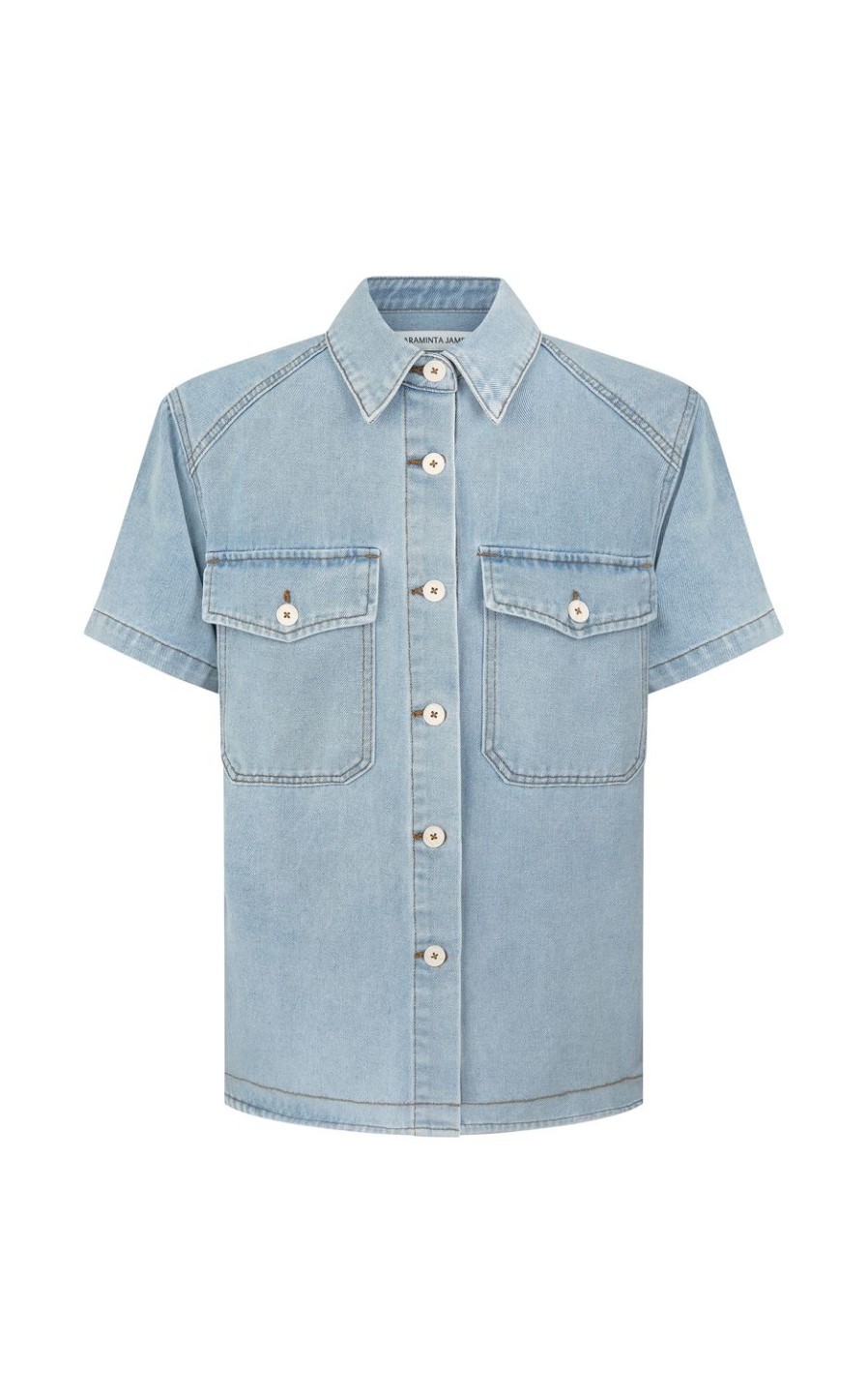 Tops Araminta James | Summa Denim Shirt Washed Blue