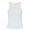 Tops Araminta James | Aj Waffle Tank Top Blue Stripe