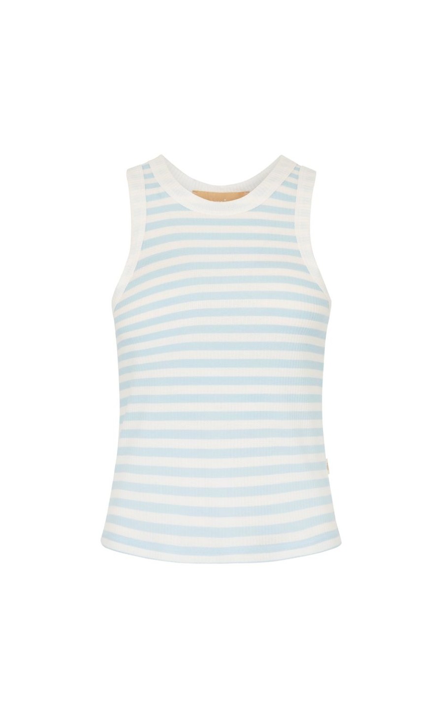 Tops Araminta James | Aj Waffle Tank Top Blue Stripe