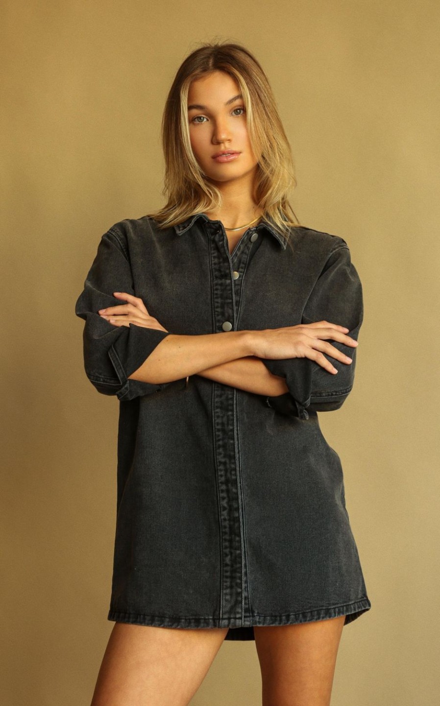 Dresses Araminta James | Disco Cove Denim Dress Vintage Black