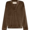 Tops Araminta James | Velour Sweatshirt Chocolate