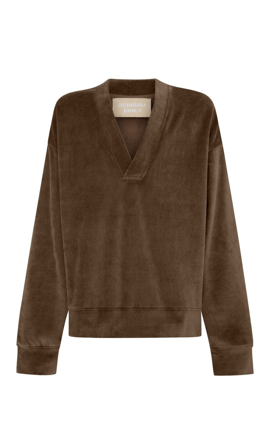 Tops Araminta James | Velour Sweatshirt Chocolate